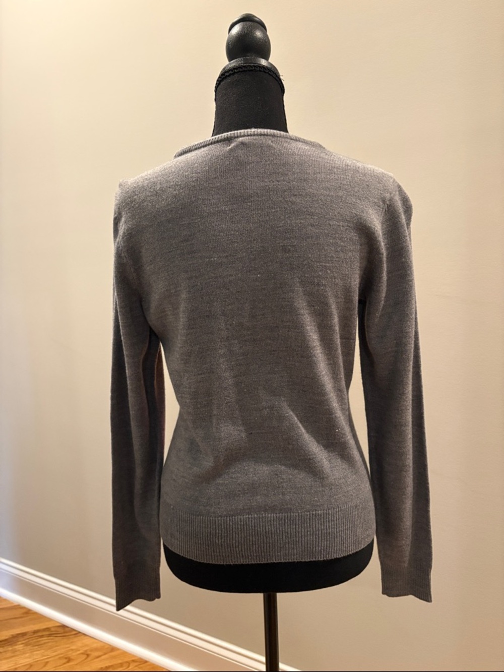 New York & Company Argyle Cardigan in Gray, Pink, and Orange - Picture 5 of 5